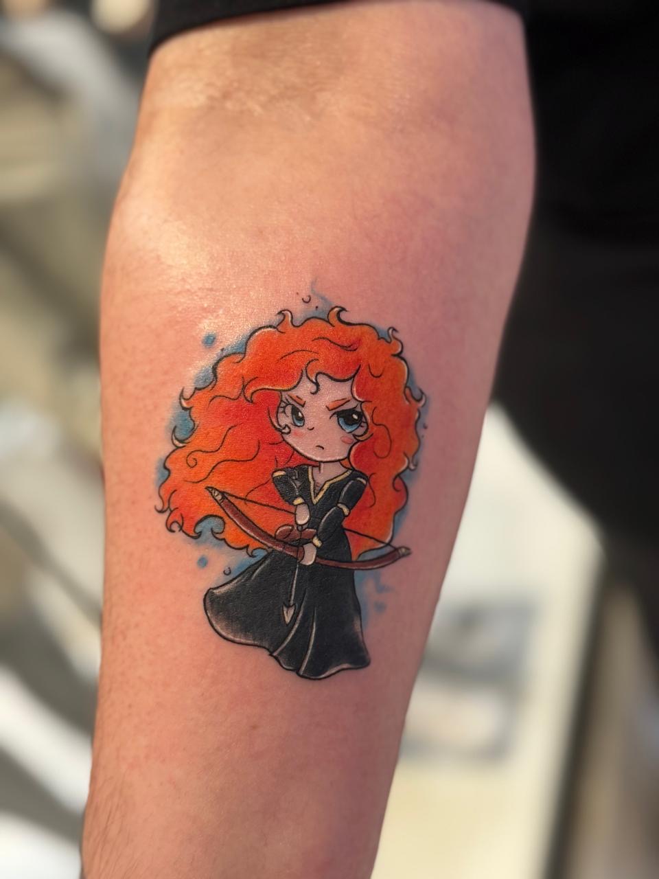 Tatuagem colorida da Merida
