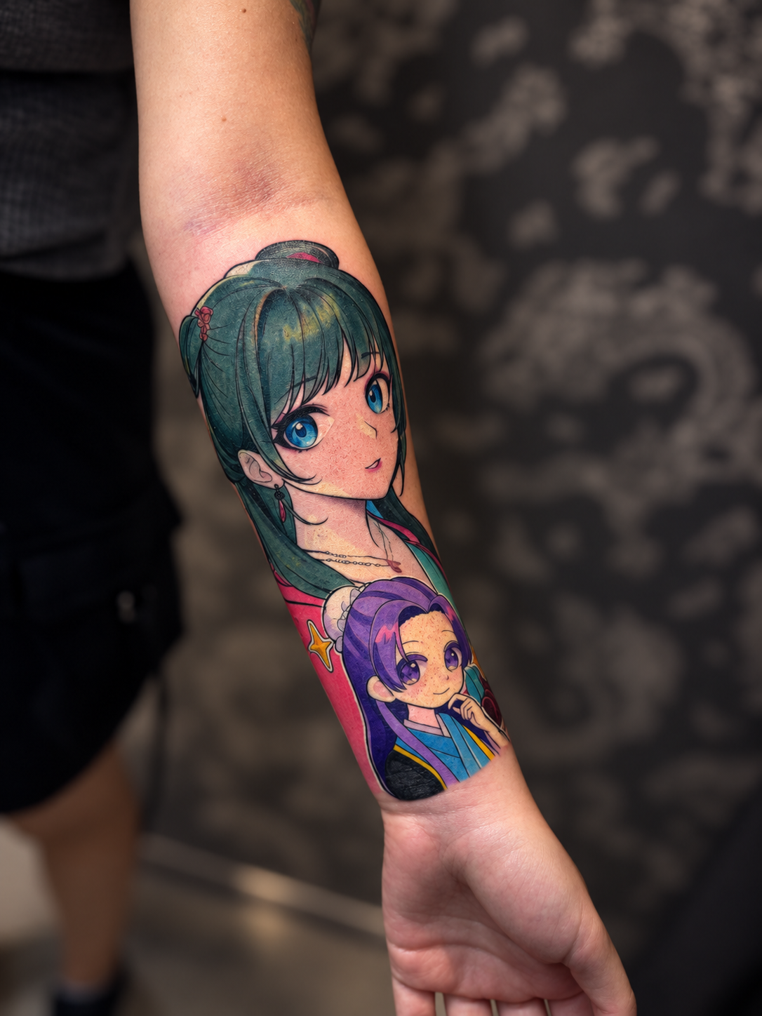Tatuagem anime colorida
