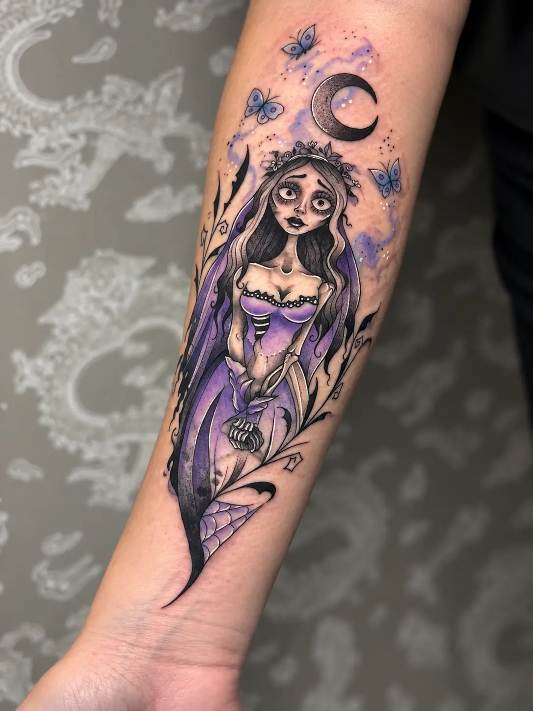 Tatuagem colorida da Noiva Cadáver